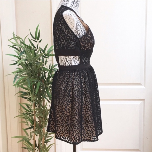 STYLESTALKER Bionic Cutout Lace Deep V-Neck Sexy Cocktail Mini Dress, Black, XS - Picture 3 of 8